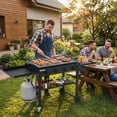 thumbnail image 2 of 36" 4-Burner Propane Gas Flat Top Grill, 60,000 BTU Outdoor Griddle with Foldable Shelves & Wheels, Portable BBQ Griddle for Camping & Outdoor Cooking, 2 of 8