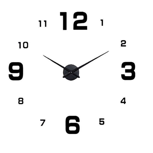 Reloj De Pared Malubero Diseño 3D Moderno Grande Negro