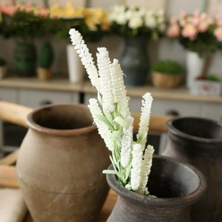 - KABOER 12 Heads Garden Wedding Bouquet Silk Flowers High Simulation Lavender Home Decor 2 Pcs