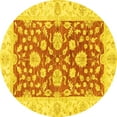 thumbnail image 1 of Ahgly Company Machine Washable Indoor Round Oriental Yellow Traditional Area Rugs, 8' Round, 1 of 4