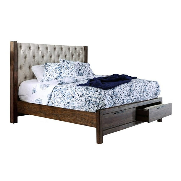 Cal King Storage Bed, Rustic King Size Bed With Storage