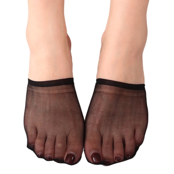 RUISINERY Women's Sheer Mesh Toe Covers Socks with Nonskid Bottom Grip Elastic Toe Top Not Show Liner Forefoot Half Socks