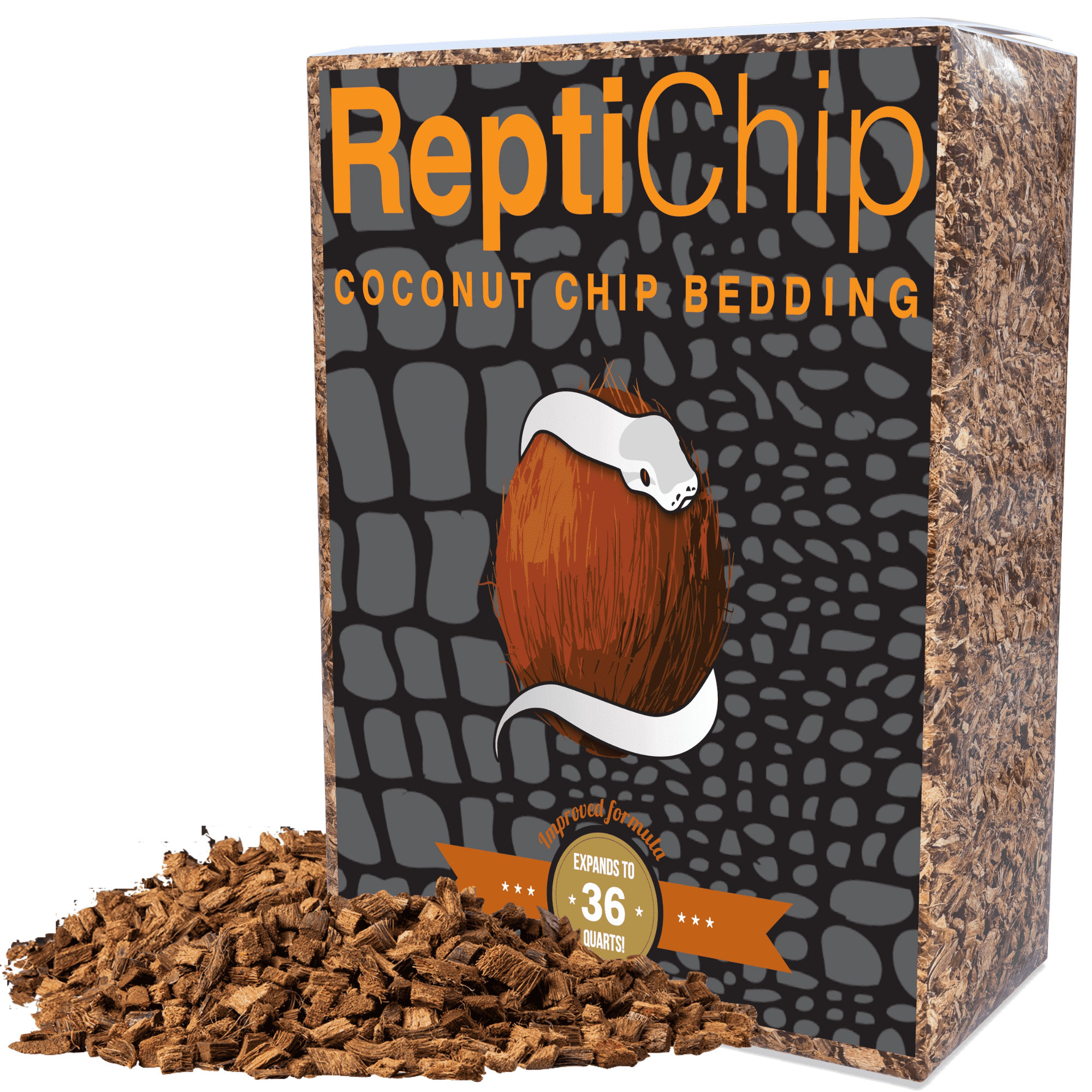 ReptiChip Reptile Bedding Loose Coconut Chip 36 Quart Coco Husk Substrate Mulch for Snake Habitat, Ball Python Terrarium, Turtle Tanks, Tortoise Enclosure