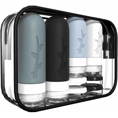 18pack Travel Bottles for Toiletries,TSA Approved Silicone Travel Containers jar for Toiletries,Leak Proof Refillable Liqus Shampoo And Conditioner Travel Essentials toiletry Bottles C29