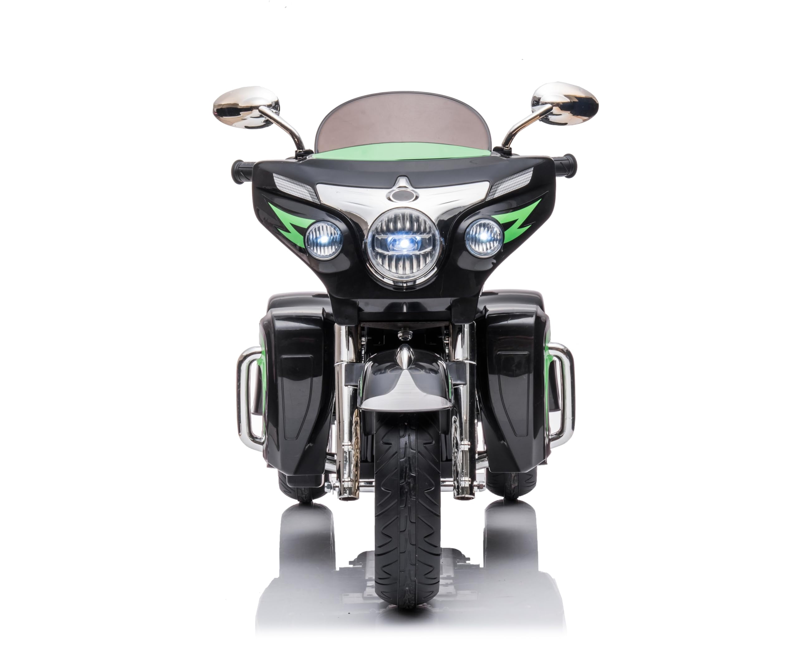 HTW12V Kids Electric Motorcycle w/LED Lights, Music, Storage Trunk & Soft PU Seat – Battery-Powered Ride-On Toy for Ages 3-6