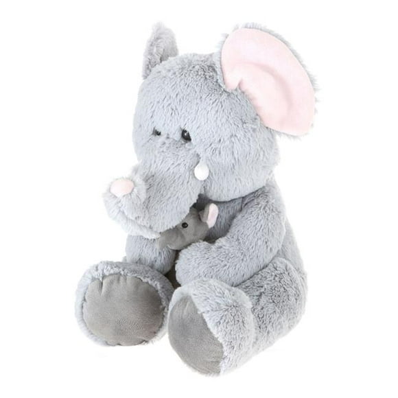 Giftable World A08005 16 in. Plush Elephant with Babay