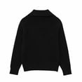 thumbnail image 3 of Women's Knit Sweater Tops Pullovers Cardigans Round Neck Long Sleeve Loose Fit Solid Color Soft Casual Daily Wear Work Office Vacation Fashion Essential Gift for Women | Aestivo,Black L, 3 of 7