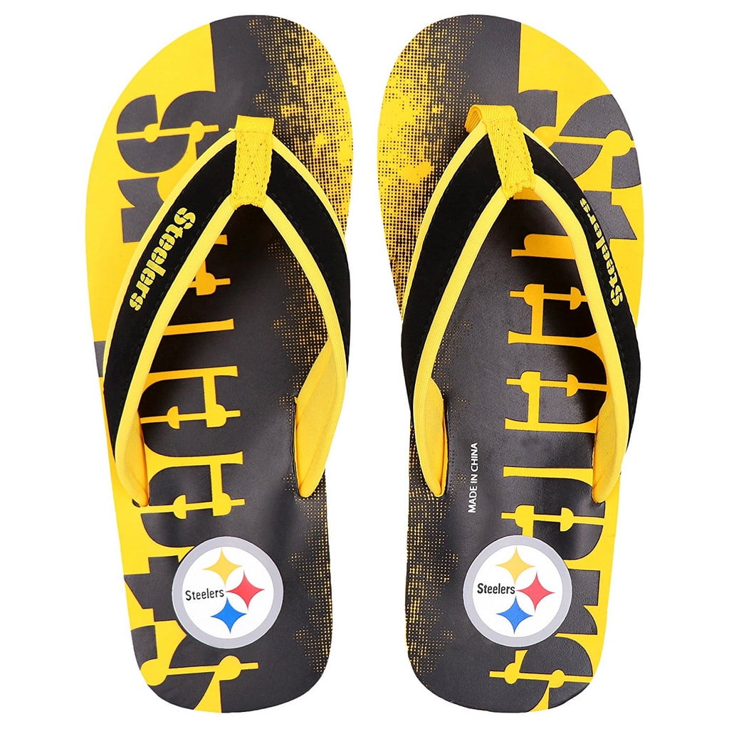 pittsburgh steelers men's flip flops
