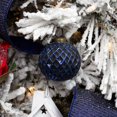 thumbnail image 5 of AuldHome Design Farmhouse Ball Ornaments (Set of 6, Blue); Distressed Metal Glass Ball Vintage Style Navy Blue Christmas Decorations, 5 of 9