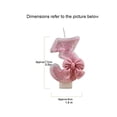 thumbnail image 3 of 1xPink Number Birthday Candles Extended Big Number Cake Topper Decoration, 3 of 8