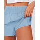 thumbnail image 4 of Pantalones cortos deportivos PINSPARK de cintura alta para mujer, azul claro S, 4 of 5