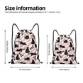 thumbnail image 4 of Drawstring Backpack - Striped Style Cartoon Cat Black Splash Proof Small Drawstring Gym Bag for Women Men, Cinch Sports String Bag Backpack for Travel Swimming Beach, 4 of 8