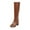 Brown, variant on Women's Square Toe Heel Knee High Boots with Side Zipper for Stylish Mid-Calf Comfort and Winter Wear Fashion Footwear