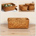 thumbnail image 6 of Seagrass Basket Organizer Storage Cube Wicker Woven Hyacinth Basket for Vegetables Fruit Bathroom Toilet Closet Picnic, 6 of 7