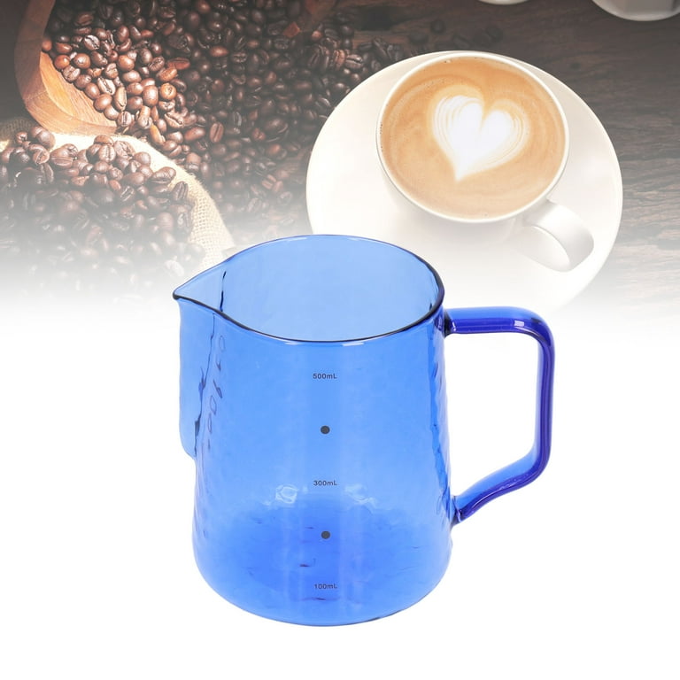Milk Frother Cup, Multipurpose Borosilicate Glass Frother Jug For