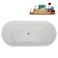 thumbnail image 6 of 67" Streamline N4800BBR Soaking Freestanding Tub and Tray With Internal Drain in Brushed Brass, 6 of 11