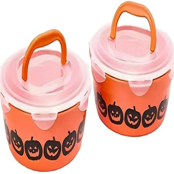 Set of 2/3 Halloween Candy Bowls with Lids – Stackable Storage Containers with Assorted Patterns for Treats, Snacks & Halloween Party Decoration