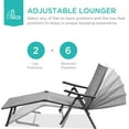 thumbnail image 4 of YYEAN Set of 2 Outdoor Patio Chaise Lounge Chair Adjustable Reclining Folding Pool Lounger for Poolside, Deck, Backyard w/Steel Frame, 250lb Weight Capacity-Grey, 4 of 10
