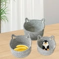 thumbnail image 1 of Desktop Storage Set Ear Storage Box Cosmetics Snacks Sundries Key Woven Storage Basket Machine Washable Home Kitchen Convenient Woven Storage Basket, 1 of 6