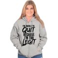 thumbnail image 4 of Unable To Quit Too Legit Gym Workout Zip Up Hoodie Men's Women's Brisco Brands M, 4 of 6