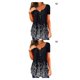 thumbnail image 1 of Camiseta de manga corta Jumpingount para mujer Plisada Estampado Floral Azul Blanco Negro, 1 of 6