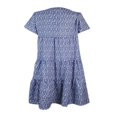 thumbnail image 3 of Robe d'Été pour Femmes Grande Taille à Fleurs à Manches Courtes Mini Ample Évasée, 3 of 3
