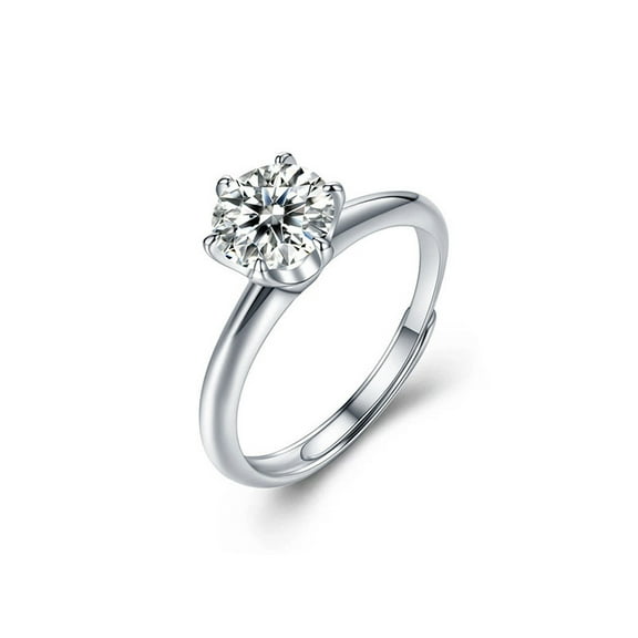 Whudwhu Moissanite Ring in Silver Color Simple Design Wedding Ring Set