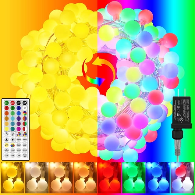 Luces de cadena OMIKA 10m 100 LED 25 colores RGB blanco cálido
