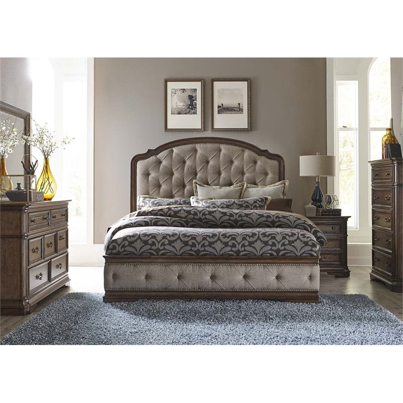 Liberty Furniture Amelia 5 Piece Upholstered King Bedroom Set Walmart Com Walmart Com