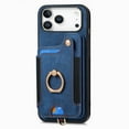 thumbnail image 2 of for iPhone 17 Pro Phone Case Wallet with Card Holder,PU Leather Flip Folio Case,RFID Blocking Ring Holder Kickstand Wrist Strap Magnetic Protective Women Men Cover,Blue,For iPhone 17 Pro, 2 of 11