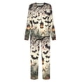 thumbnail image 5 of DISKEBUISS Pajama Sets for Women Halloween Print Long Sleeve Tops & Pants 2 Piece Casual Home Comfort, 5 of 5