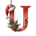 thumbnail image 3 of Xuniizn 26 Letter Ornaments for Christmas Tree Decorations, Personalized Christmas Ornaments - Cloth Letter Hanging Pendants, Xmas Alphabet for DIY Crafts, Christmas Decorations for Home & Tree (U), 3 of 7