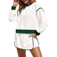 thumbnail image 2 of Womens Sweatsuits 2 Piece Set Crewneck Sweatshirts High Waisted Skort Skirts Tennis Running Tracksuits Shorts Sets, 2 of 7