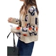 thumbnail image 2 of Douhoow Women Knitted Cardigan Long Sleeve Button Down Crochet Flower Sweater Short Knitwear, 2 of 6