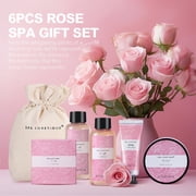 Spa Bath Gift Sets for Women - Rose Scent Gifts Box for Her, Relaxing Body Care Birthday Gifts for Mom