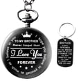 thumbnail image 1 of Gifts for Brother Gifts Pocket Watch for Brother Best Gifts for Brother Birthday Gifts from Sister, Graduation Gifts for Brotherï¼ŒEngraved Pocket Watch with Keychain for Brother, 1 of 10