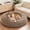 Brown, variant on Vaukki 23" Round Donut Dog Bed for Small Dogs & Cats, Machine Washable Shaggy Plush Faux Fur Calming Pet Bed with Anti-Slip Bottom,Orange