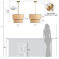 thumbnail image 4 of Modern Minimalist Chandelier Lighting 17.7'' Modern Cream Fabric Drum Shade 5-Light Fixture for Dining Room Kitchen Island, 4 of 12