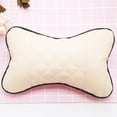thumbnail image 4 of Reposacabezas Imitación Vino Tinto para Coche Reposacabezas para Coche Suministros Interiores para Las Estaciones Almohada para El Cuello Cuero PU para Coche (Beige), 4 of 8