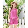 thumbnail image 2 of Ekouaer Two Piece Summer Outfits 2 Piece Sets Cruise Lounge Set Sleeveless Tank & Shorts Pajama Set with Pockets, 2 of 6