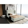 thumbnail image 2 of Manhattan Comfort Lenyx Faux Leather Full Size Bed Frame in Cream, 2 of 8