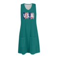 thumbnail image 6 of 4th of July Dress for Women: American Flag Tank Dresses Star Striped Splicing Loose V Neck Sundresses Army Green M, 6 of 8