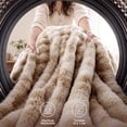 thumbnail image 4 of U by Bedsure Fluffy Comforter Set Queen, Beige Faux Fur Comforter Set, Soft Shaggy Plush Bubble Queen Size Bedding Comforter Sets, 3 Pieces Luxury Fuzzy Bed Set, 4 of 11