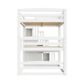 thumbnail image 4 of Euroco Full Size Triple Bunk Bed with Storage Staircase, 3 Beds in One, White, 4 of 12