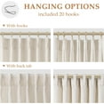 thumbnail image 3 of Natural Pinch Pleated Linen Curtains 84 Inch Length 2 Panels for Living Room Bedroom Cream Semi Sheer Window Curtain Boho Neutral Back Tab Pinch Pleat Drape with Hooks 84 Inches Long, 3 of 5