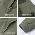 thumbnail image 5 of Tyhengta Men's Lightweight Jackets Casual Windbreaker Zip Up Collared Jacket Golf Windproof Coat Army Green 2XL, 5 of 8