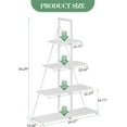 thumbnail image 3 of Sailboat Shaped Bookshelf, 4-Tier Ladder Book Shelf, Nautical Storage Shelves, Space-Saving Freestanding Organizer for Living Room, Office, White, 3 of 8