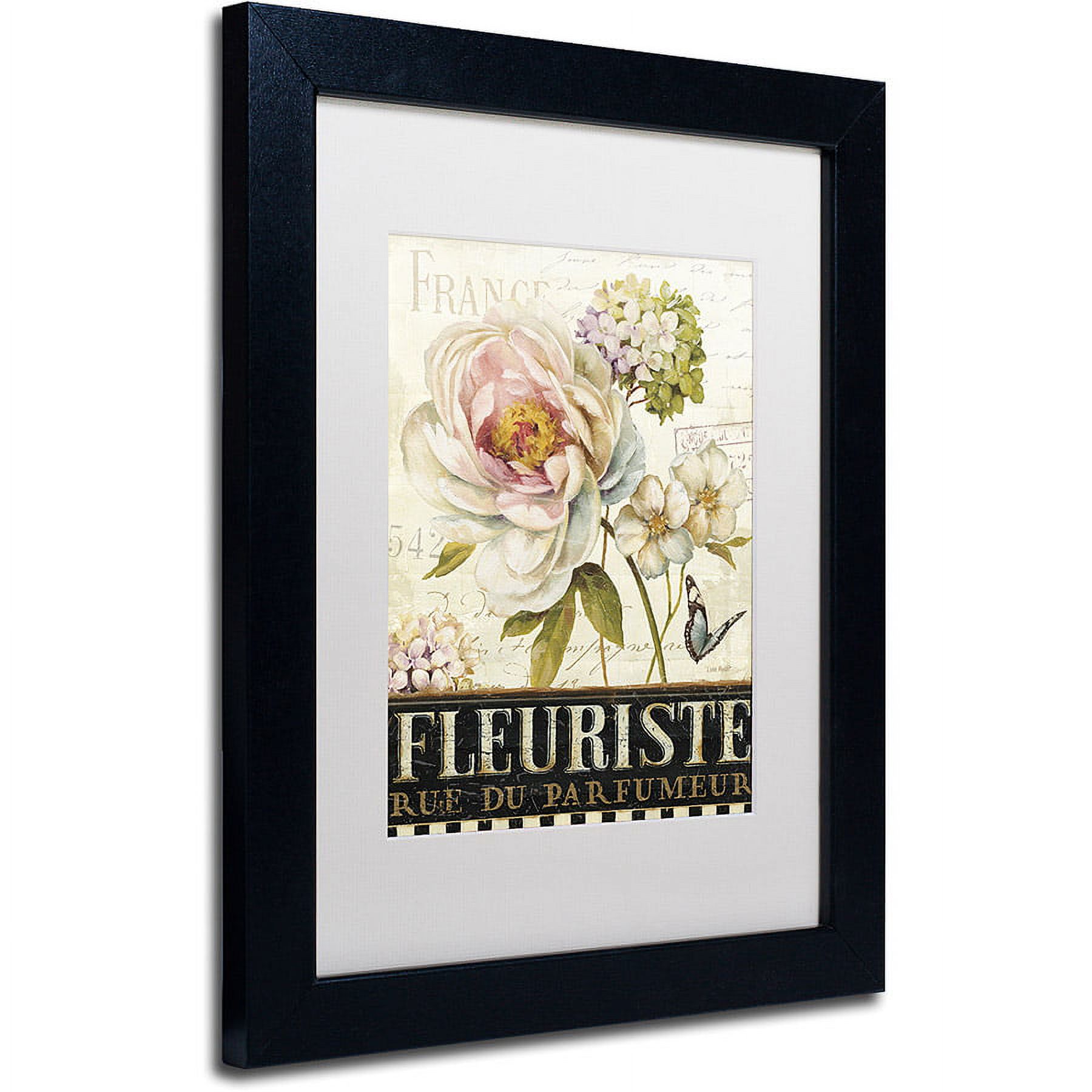 Trademark Fine Art "Marche de Fleurs III" Canvas Art by Lisa Audit, White Matte, Black Frame