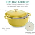 thumbnail image 6 of MorandiMal 6 Quart Enamel Cast-Iron Round Dutch Oven, Family Style Heavy-Duty Pre-Seasoned Cookware for Home, Kitchen, Dining Room, Oven Safe w/Lid, Dual Handles - Lemon Meringue, 6 of 7
