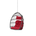 thumbnail image 6 of Hanging Egg Chair Without Stand,Rattan Wicker Swing Egg Chair with Resistant Cushion,Outdoor Swing Chair for Balcony Garden Bedroom,Red, 6 of 12